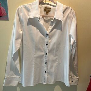 Gold Label investments   Blouse  Cotton NWOT  button-down  long sleeve   Size 14